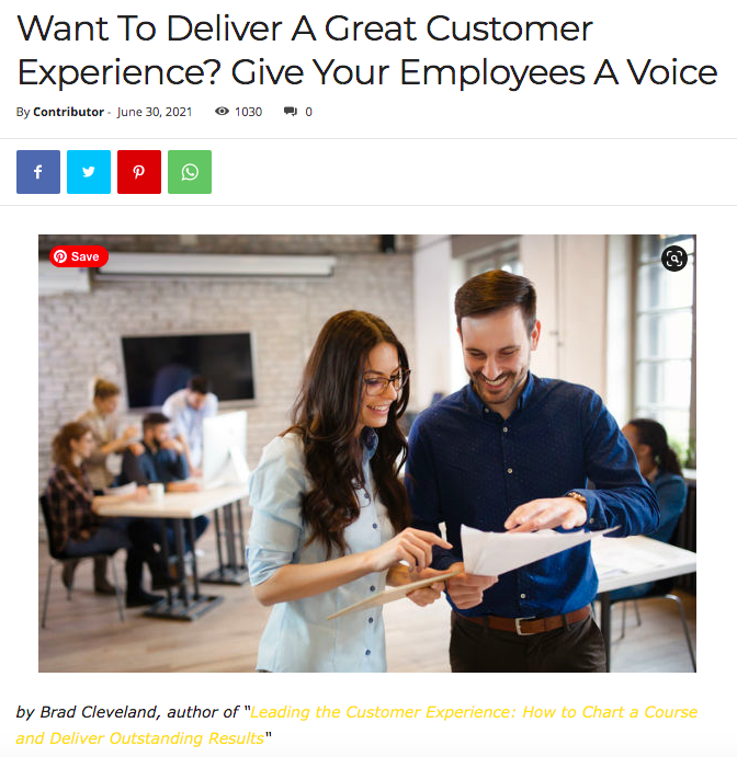 Want to Deliver a Great Customer Experience? Give Your Employees a Voice
