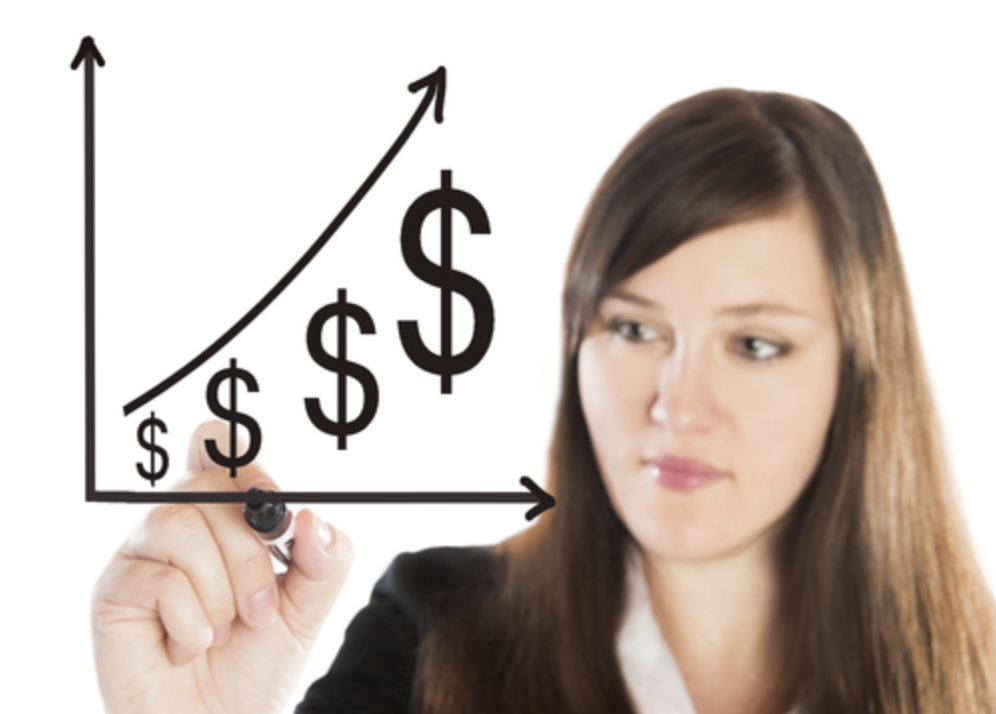 Chart showing increase in profit